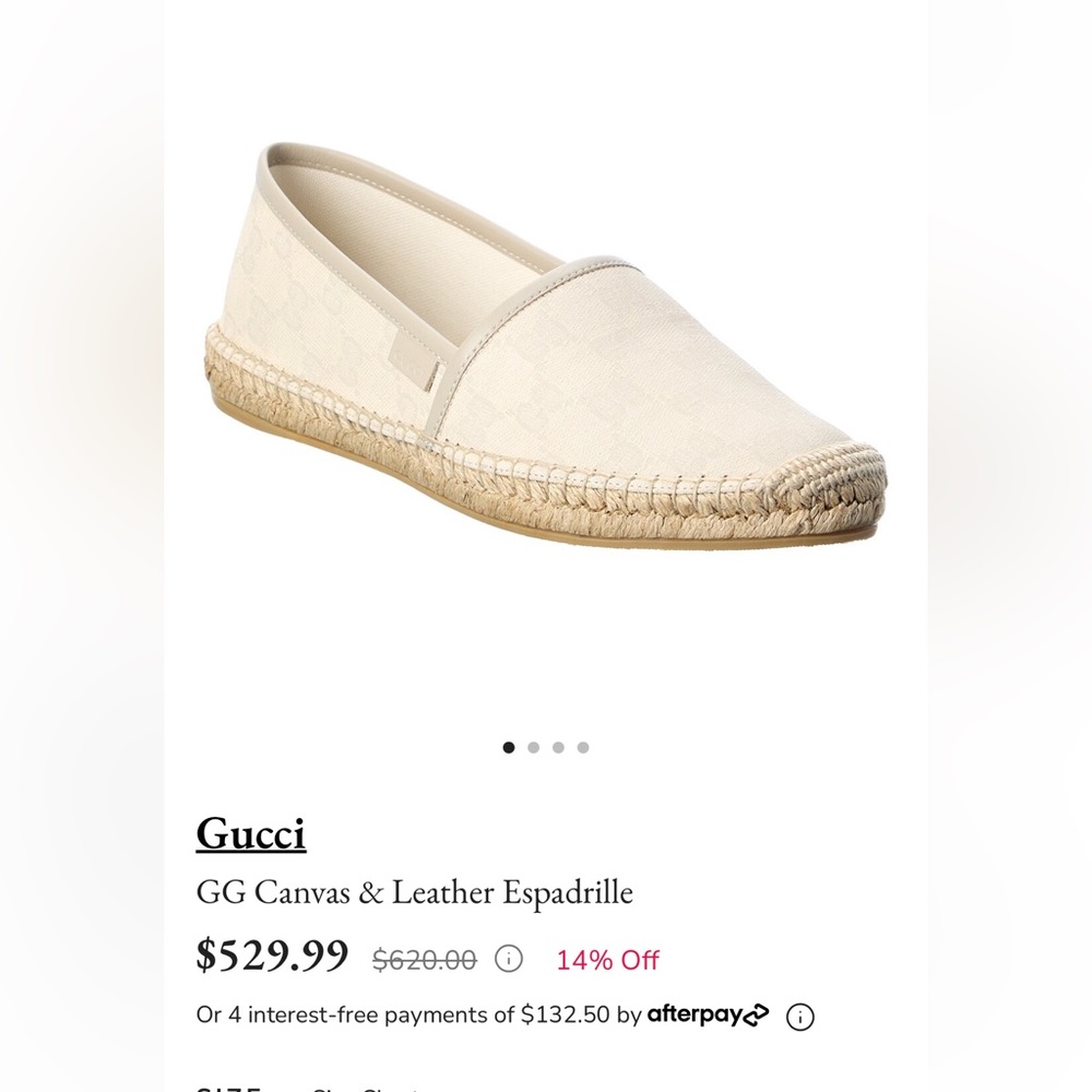 NEW Beige Gucci GG Espadrille Slip-on Sneakers (Never Worn!)